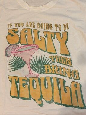 Salty Margaritas Shirt XL Cotton T-Shirt DTF Transfer Vacation Beach Resort NEW
